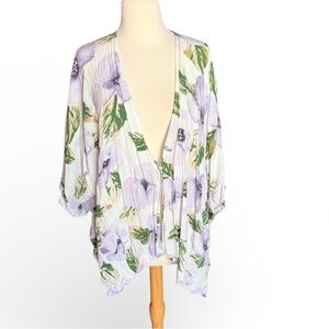 Sseko Multi-Way White Floral Rayon Shawl